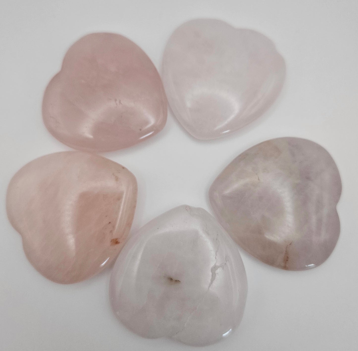 Small Heart Palm Stone Rose Quartz