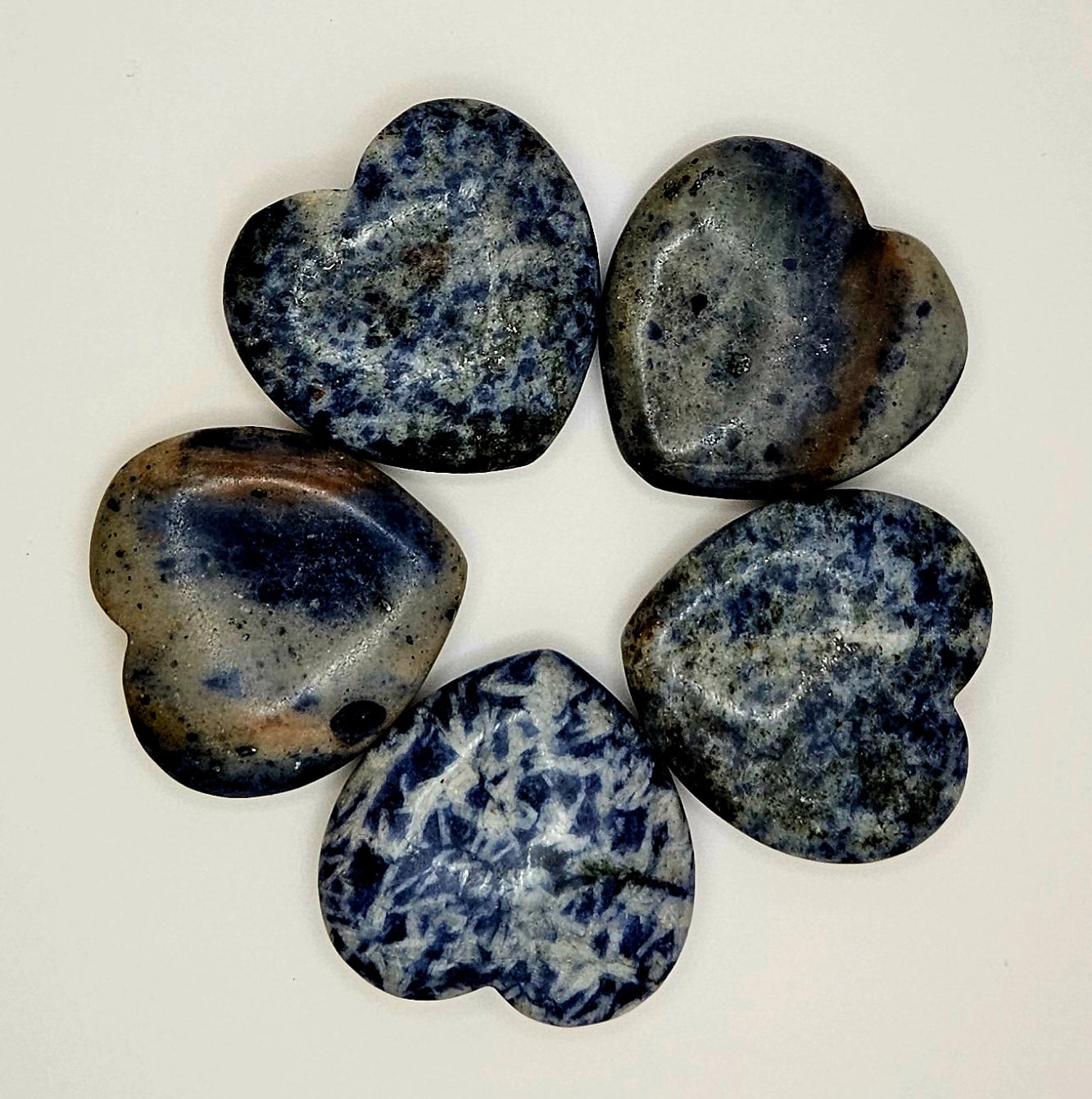 Small Heart Palm Stone Blue Sodalite