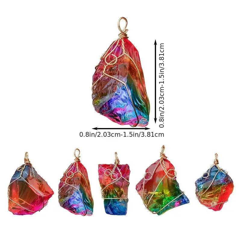 Raw Crystal Wrapped Pendant