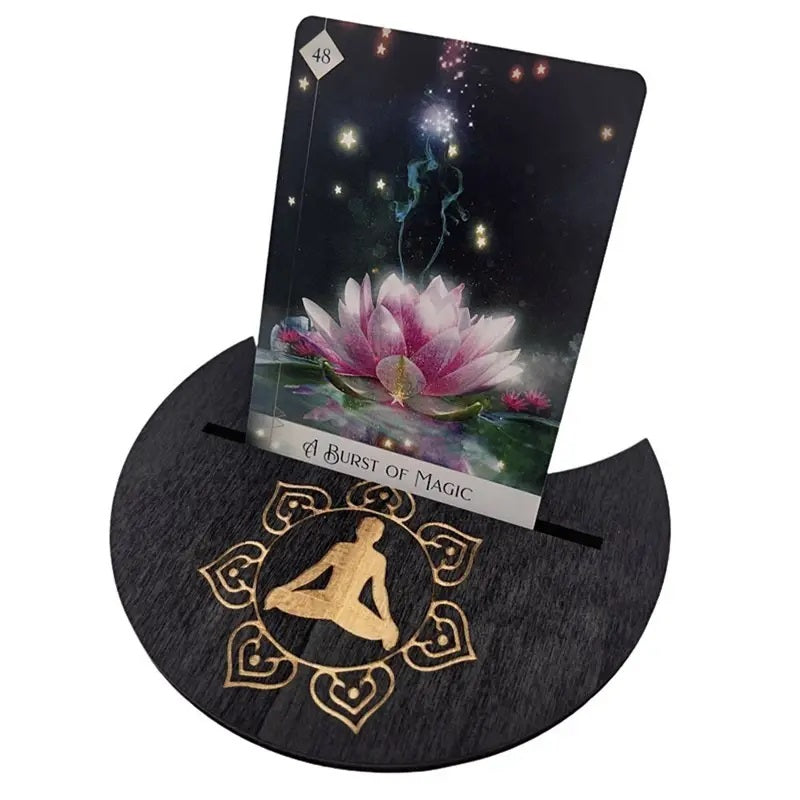 Wooden Single Tarot Card Holder-Meditation