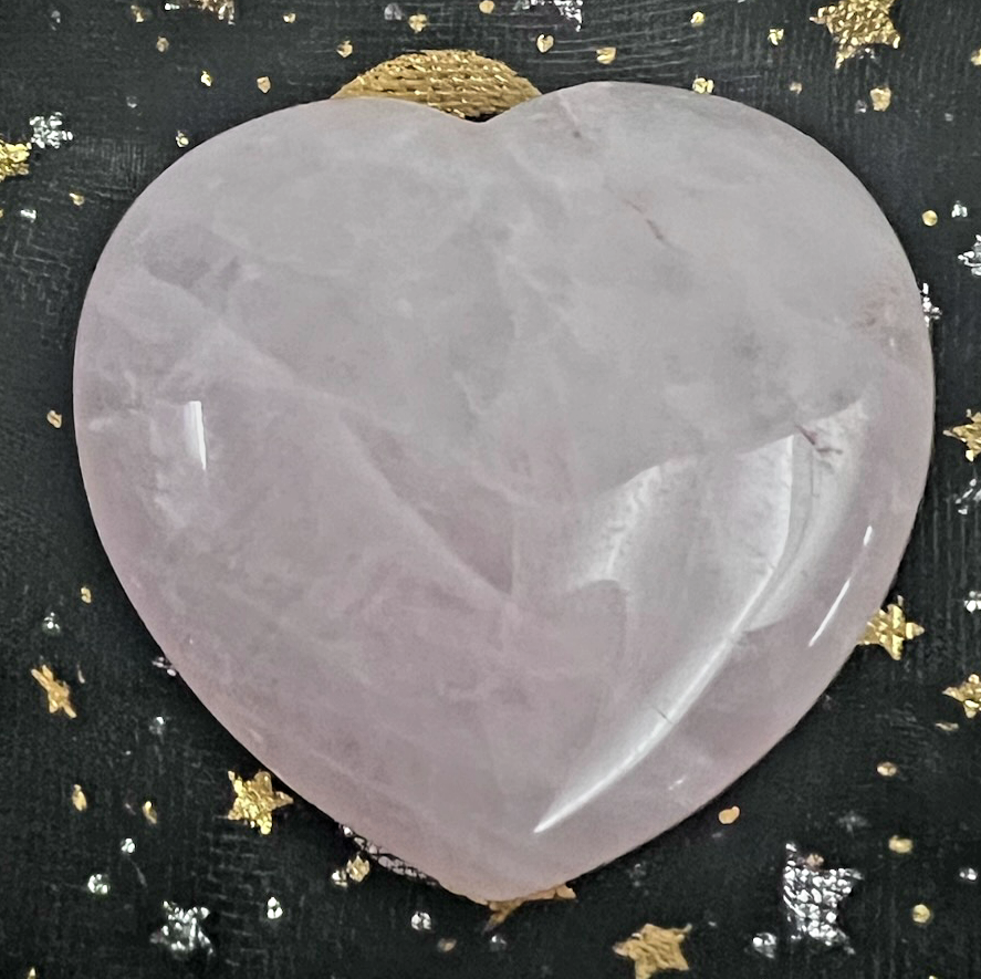 Rose Quartz Heart Palm Stone