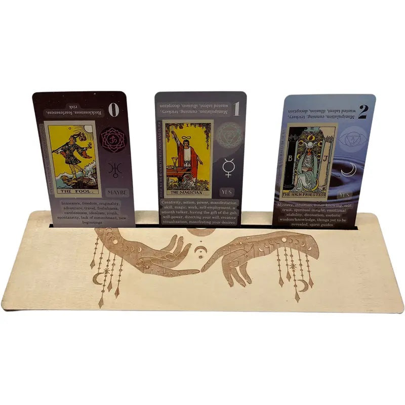 Wooden Tarot Board Magic Hands Natural Finish