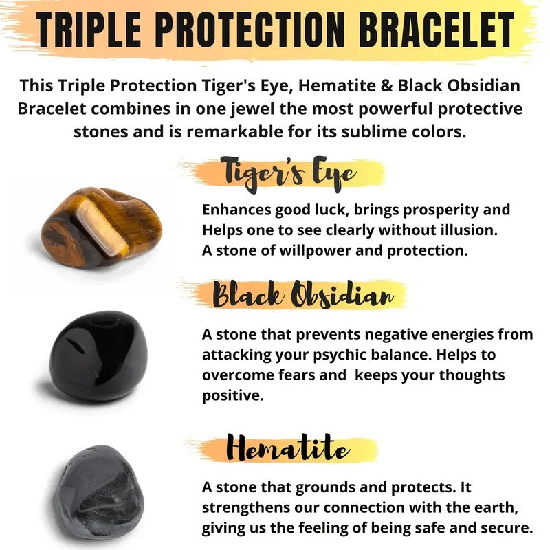 Triple Protection Stone Bracelet