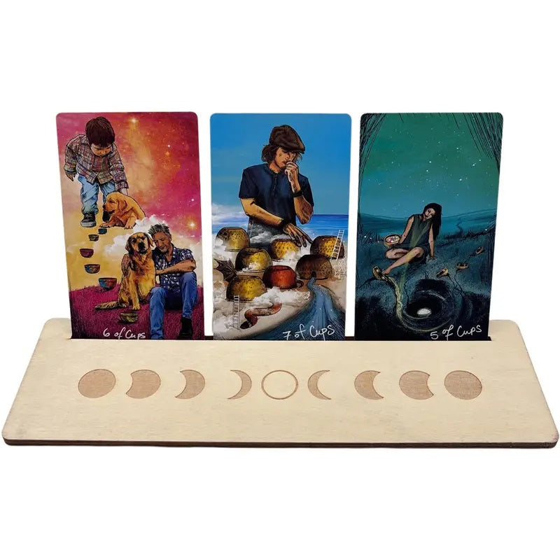 Wooden Tarot Board Moon Phases-Natural Finish