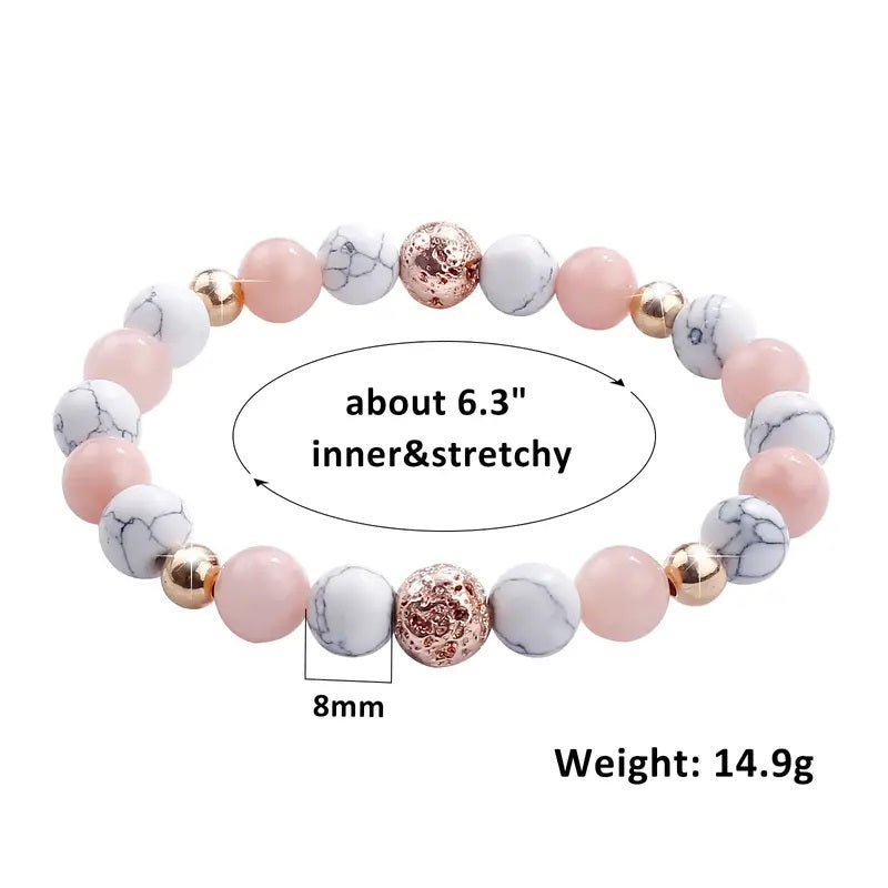 Beaded Rose Quartz & White Howlite
