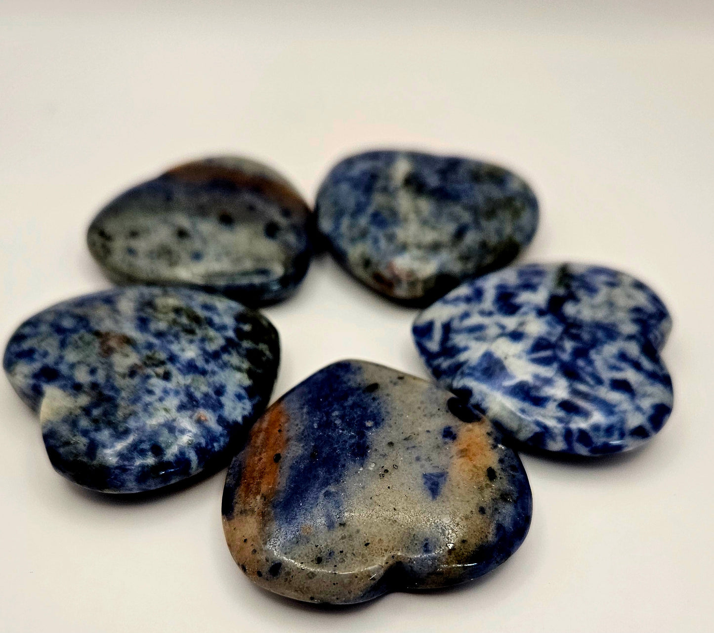 Small Heart Palm Stone Blue Sodalite