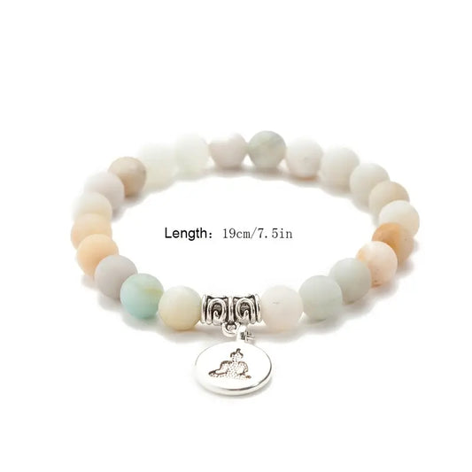Frosted Amazonite Buddha Bracelet