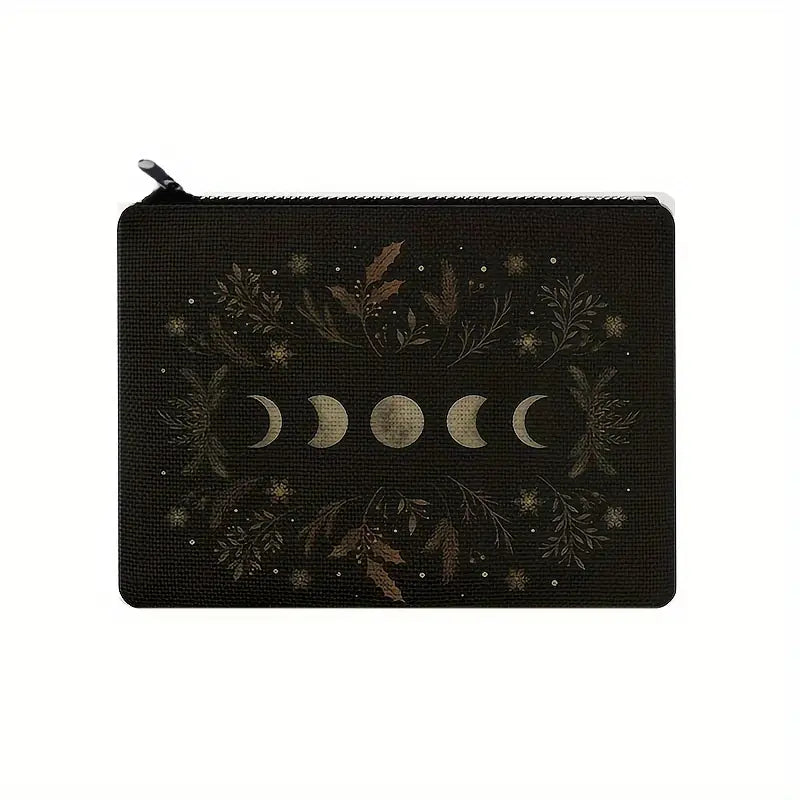 Moon Phases Print Canvas Carry Pouch