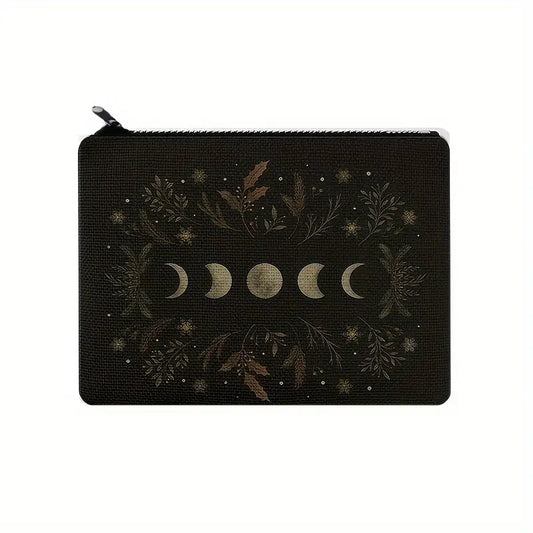 Moon Phases Print Canvas Carry Pouch