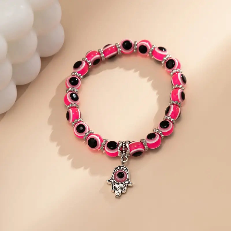 Magenta Pink Hamsa Bracelet