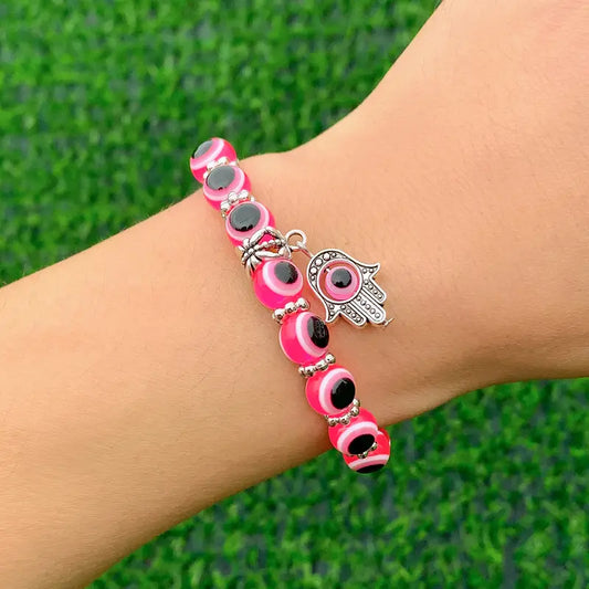 Magenta Pink Hamsa Bracelet