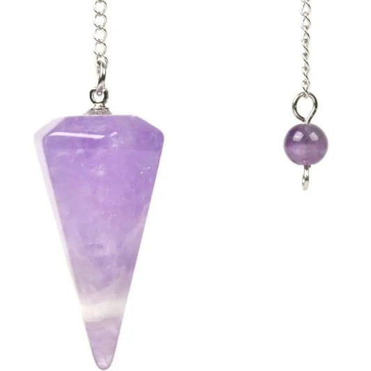 Hexagonal Pointed Reiki Chakra Pendant Pendulum-Amethyst