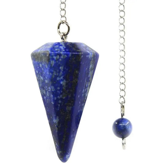 Hexagonal Pointed Reiki Chakra Pendant Pendulum-Lapis Lazuli