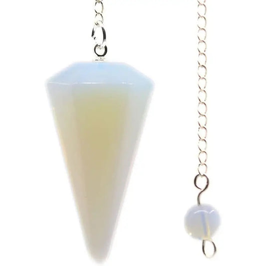 Hexagonal Pointed Reiki Chakra Pendant Pendulum-Opal