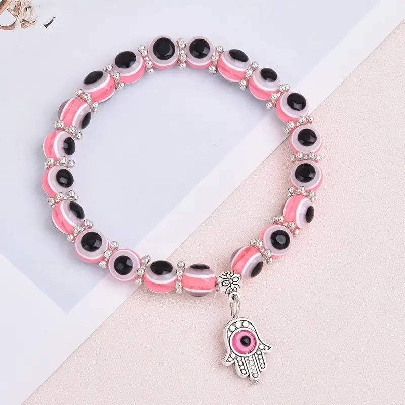 Hamsa Hand Bracelet- Pink
