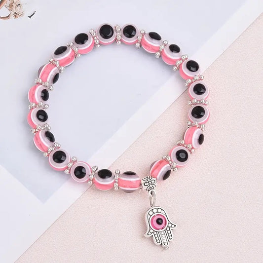 Hamsa Hand Bracelet- Pink